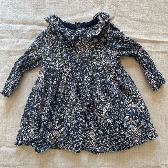 Jacadi Other - JACADI Navy Blue Floral Liberty Print Dress 6 Months